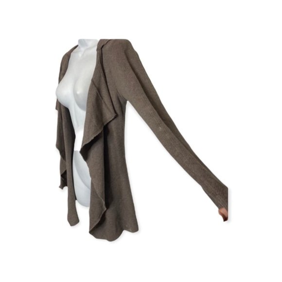 Anthro Saturday Sunday taupe waterfall hooded cardigan Extra Small - Picture 6 of 11